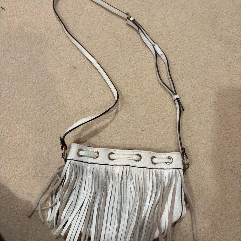 Rebecca Minkoff White Fringe Crossbody Bag